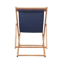 vidaXL Folding Beach Chair Fabric and Wooden Frame Blue