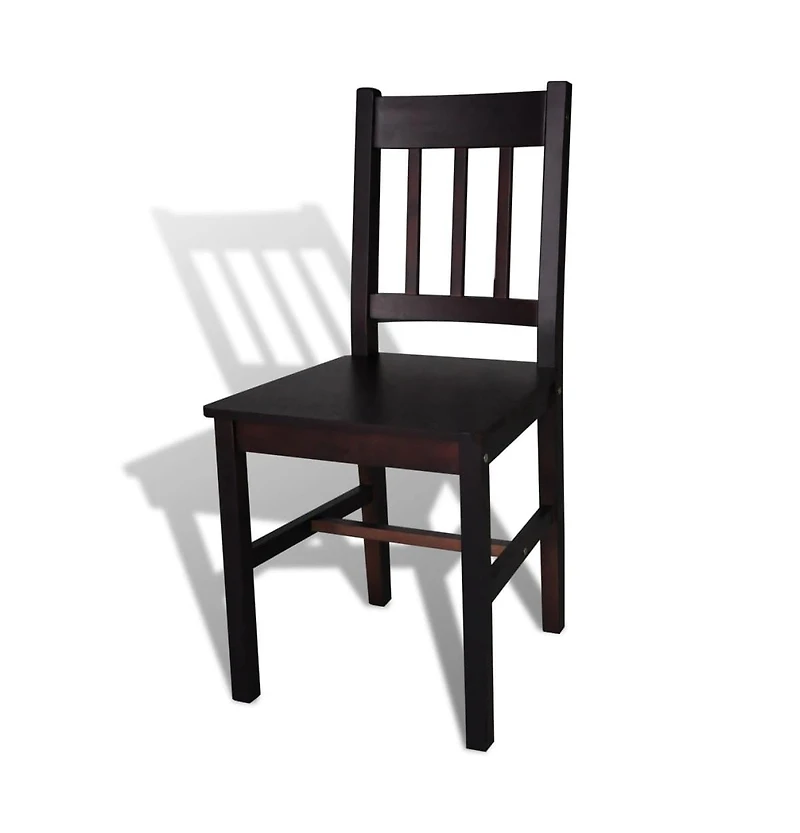 Dining Chairs 4 pcs Dark Brown Pinewood