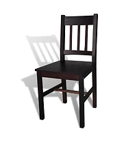 Dining Chairs 4 pcs Dark Brown Pinewood
