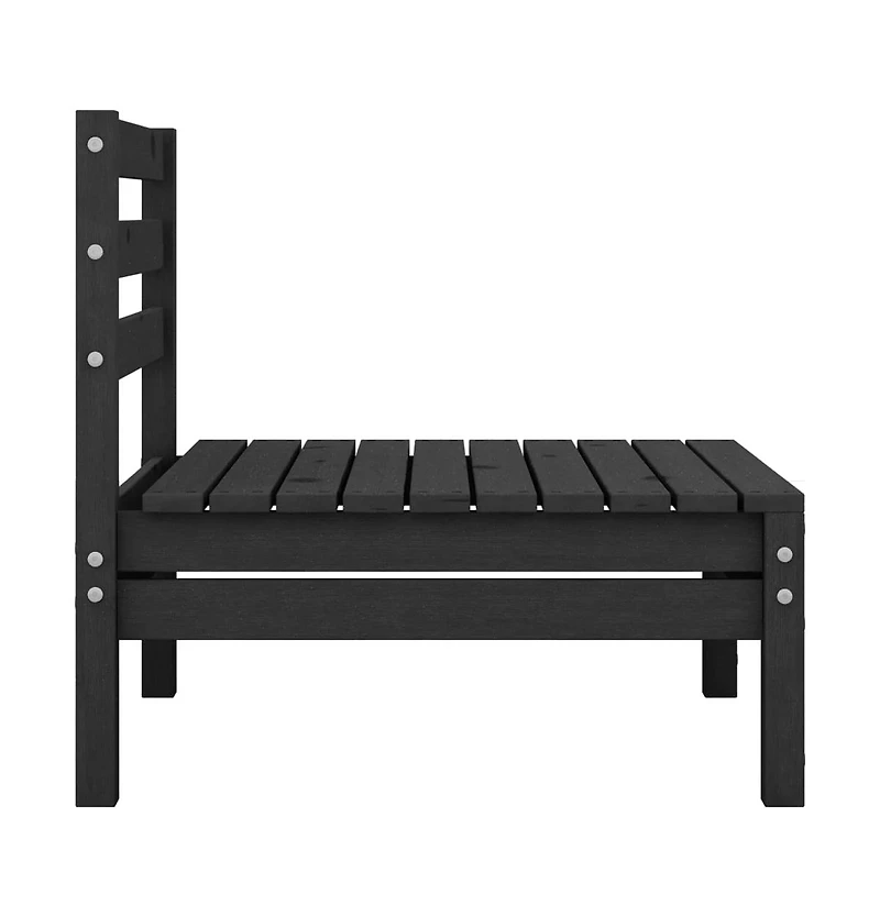 vidaXL 4 Piece Patio Lounge Set Solid Pinewood Black