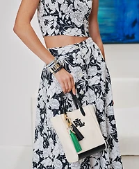 Lauren Ralph Lauren Silver-Tone Striped Crest Bangle