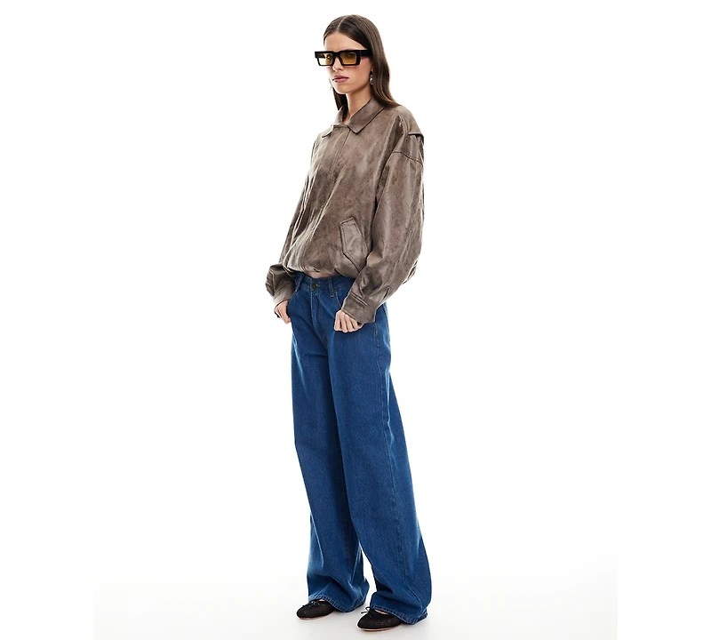 Lioness Women's Kenny Oxford Collared Bomber Jacket