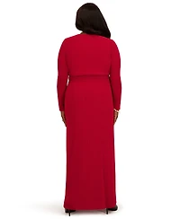 Kasper Women's V-Neck Long-Sleeve Dress