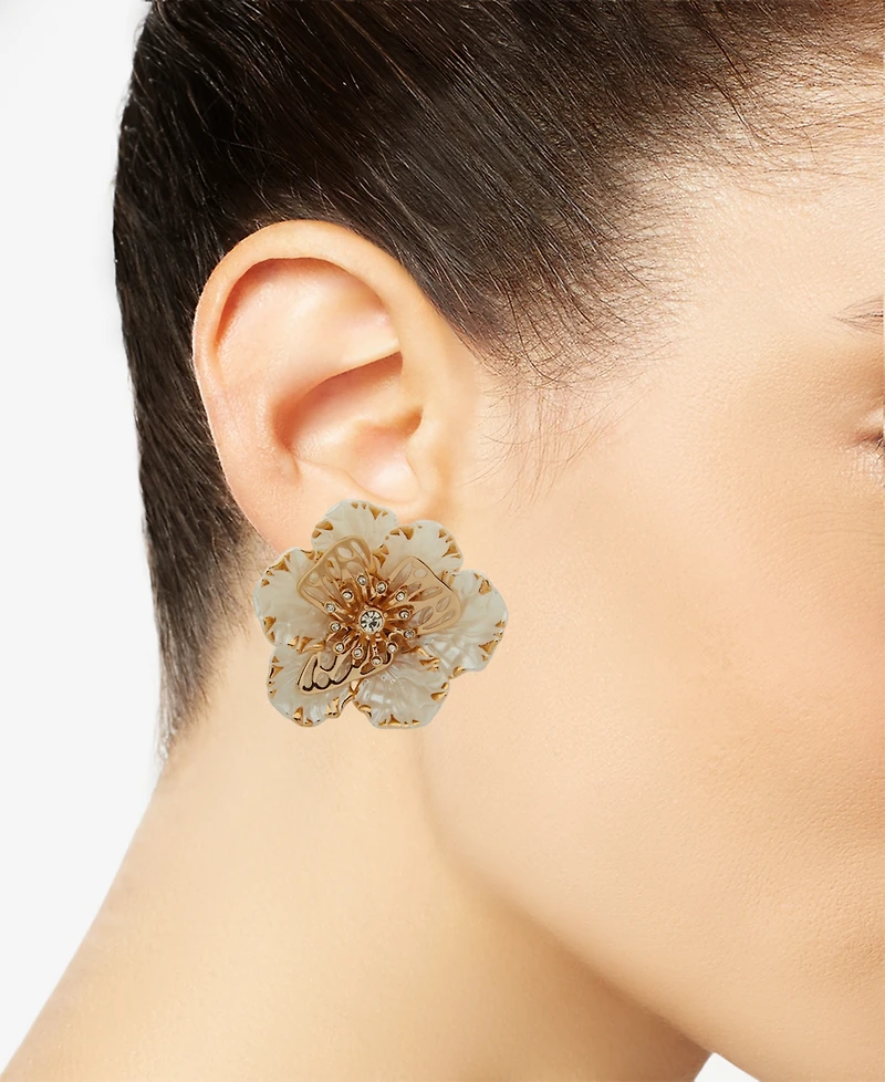 lonna & lilly Multi-Stone Large Flower Stud Earrings