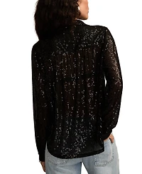 Lucky Brand Women's Sequin Button-Down Shirt