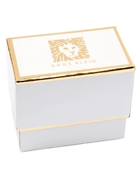 Anne Klein Glass and Plastic Stone Fluted Hinge Bracelet