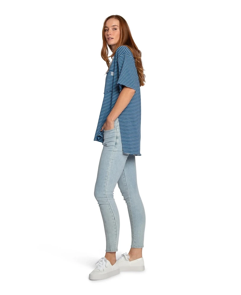 Belle & Bloom Women's Brave Soul Oversized Striped T-Shirt