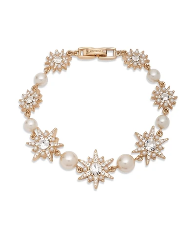 Marchesa Glass Stone and Imitation Pearl Star Flex Bracelet