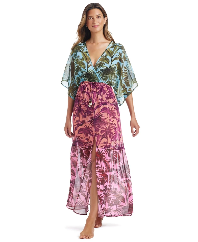 Bleu by Rod Beattie Women's Lotus Printed Cover-Up Dress