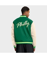 Nike Men's Kelly Green/Cream Philadelphia Eagles Rewind Legacy Full-Snap Bomber Jacket