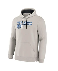 Fanatics Men's Cream New York Knicks Crossover Collection Blocked Shot Premium Pullover Hoodie