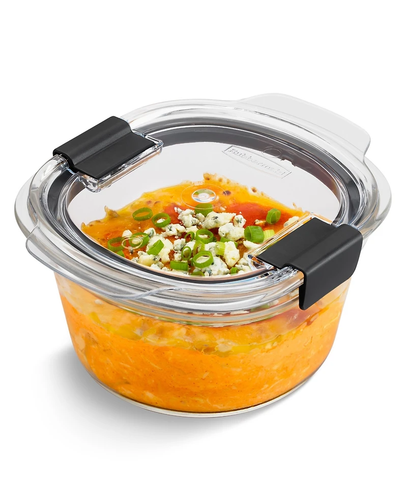 Rubbermaid Brilliance 1.7-Cup Glass Round Leak Proof Food Storage Container