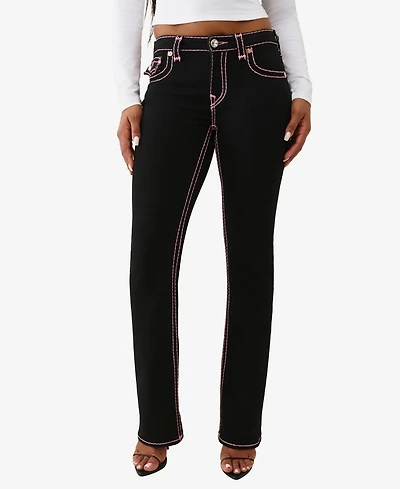 True Religion Women's Becca Mid Rise Super T Bootcut Flap Jeans