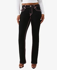 True Religion Women's Becca Mid Rise Super T Bootcut Flap Jeans