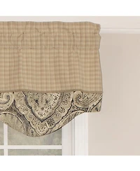 Rlf Home Sedona Blouson 100% Cotton with Fully Lined 3" Rod Pocket Valnance for Windows 50" x 15" Beige/Khaki