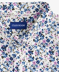 Club Room Men's Indigo Floral Poplin Short-Sleeve Shirt, Macy's Exclusive