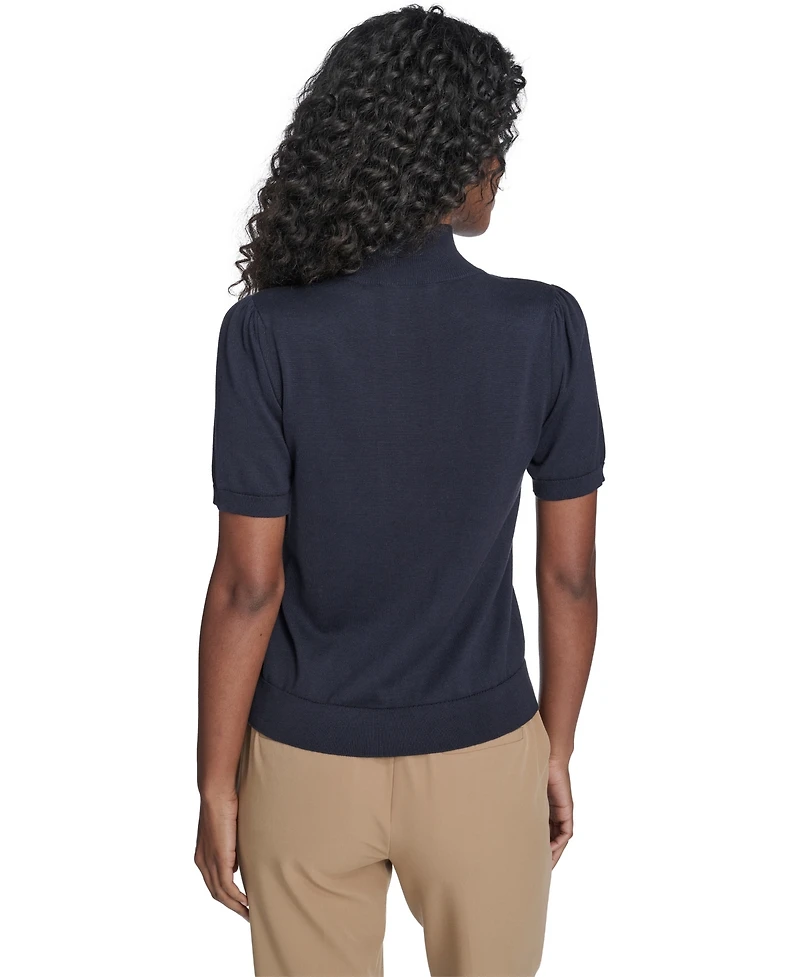 Tommy Hilfiger Women's Short-Sleeve Mock Neck Sweater