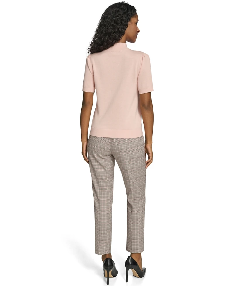 Tommy Hilfiger Women's Short-Sleeve Mock Neck Sweater