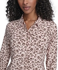 Tommy Hilfiger Women's Blossom Floral Knit Button Up Top