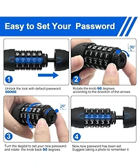 Batfox Bike Lock, 5.6 Ft Bicycle Cable, High Security 5 Digit Resettable Combination Coiling Bike Lock, Ultra-Strong Anti Theft Cable with Bracket