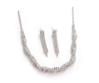 Sohi Women's Silver Embellished Twist Jewellery Set