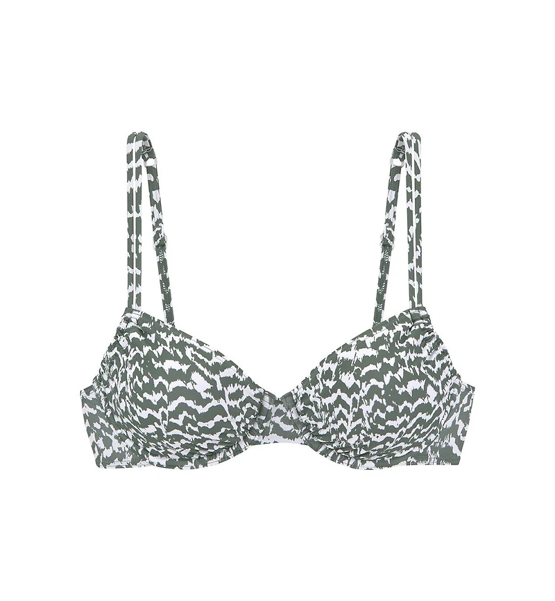 Lascana Women's Animal Print Underwire Bikini Swimsuit Top Bra Sizing