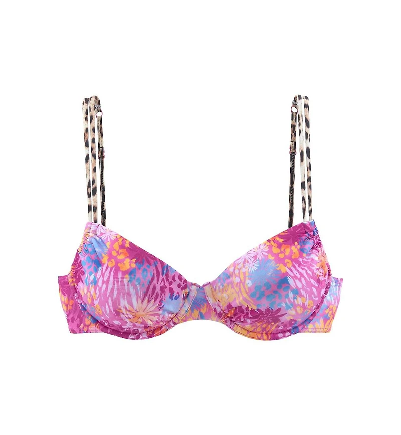 Lascana Women's Leopard Cheetah Floral Underwire Bikini Swimsuit Top Bra Sizing