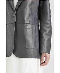 Velez Women's Leather Astromelia Blazer with a straight silhouette