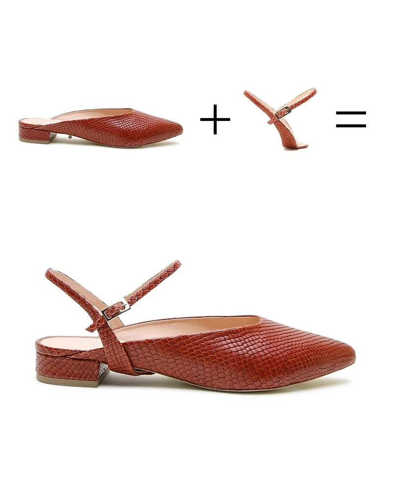 Alterre Women's Brown Snake Amal Customizable Point Slide