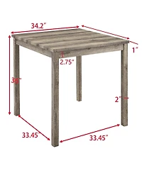 Maison Boucle 5-Piece Counter Height Dining Table Set with Upholstered Stools, Wood Grain Mdf Top and Solid Wood Legs, Space-Saving Table Set