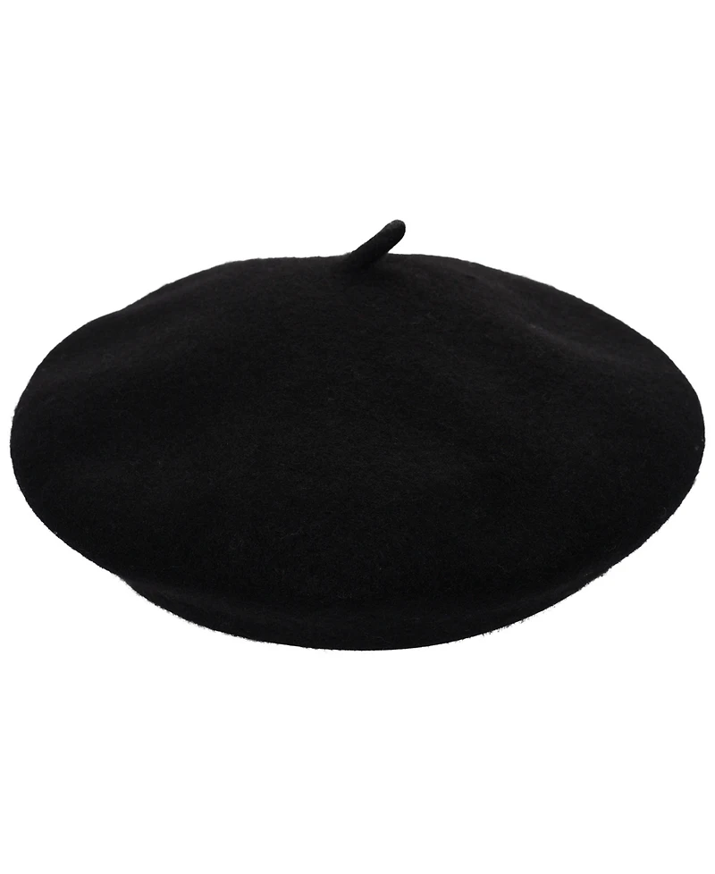 Lauren Ralph Women's Classic Wool Beret Hat with Script Logo