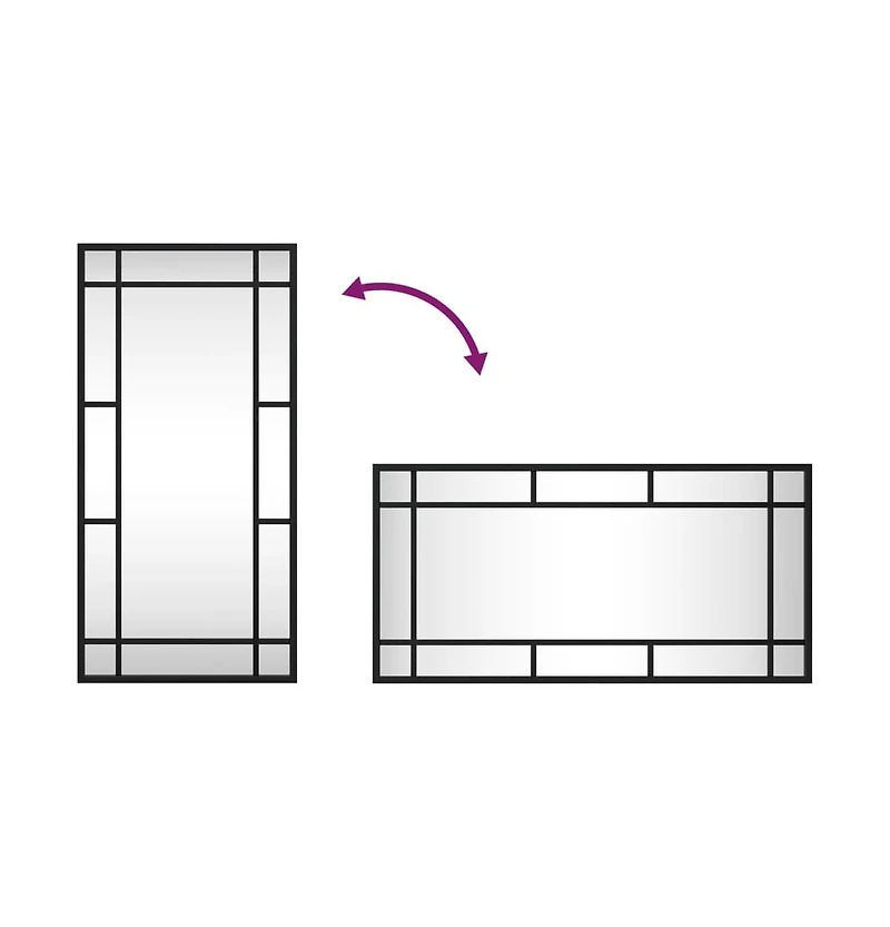 vidaXL Wall Mirror Black 11.8"x23.6" Rectangle Iron