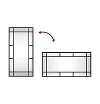 vidaXL Wall Mirror Black 11.8"x23.6" Rectangle Iron