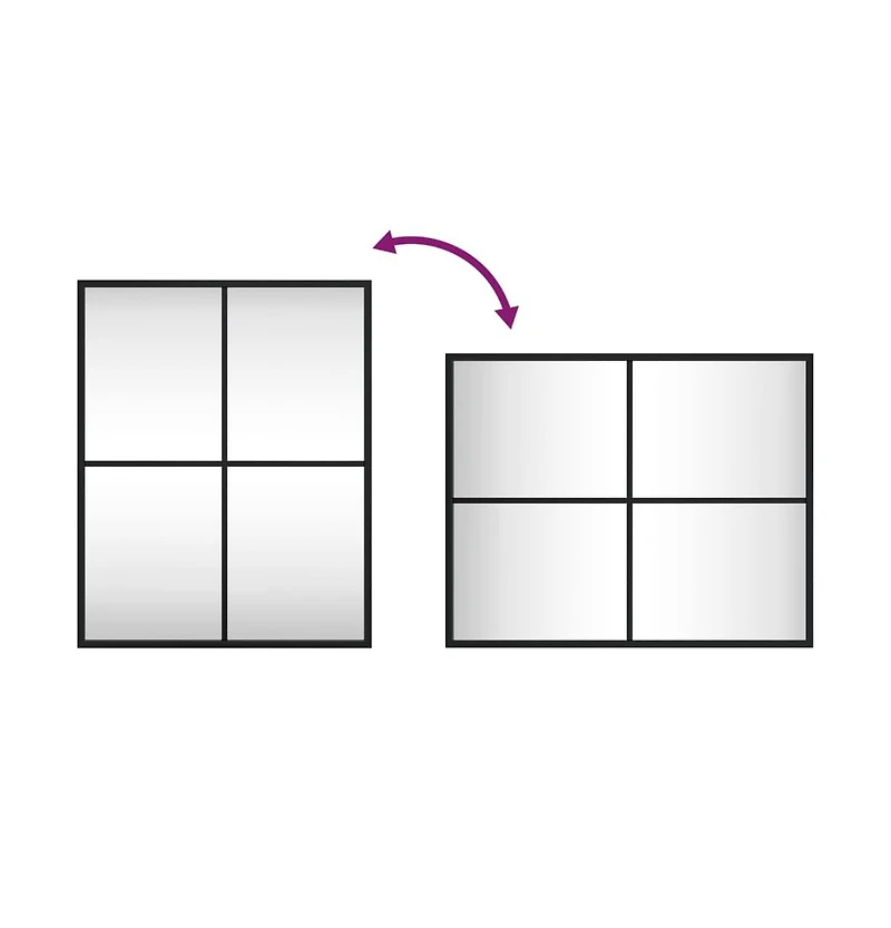 vidaXL Wall Mirror Black 15.7"x19.7" Rectangle Iron