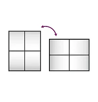 vidaXL Wall Mirror Black 15.7"x19.7" Rectangle Iron