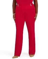 Kasper Women's Mid-Rise Pull-On Extend Tab Trousers