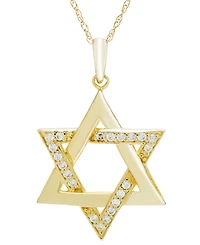 Macy's Diamond Pendant Necklace (1/8 ct. t.w.) in 14k Yellow Gold