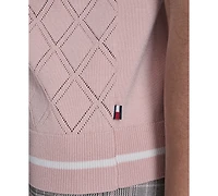 Tommy Hilfiger Women's Pointelle Polo Collared Sweater