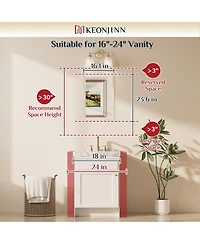 Keonjinn Inch Beveled Bathroom Vanity Mirror Shatterproof Frameless Wall Mirrored Over Sink Horizontal/Vertical