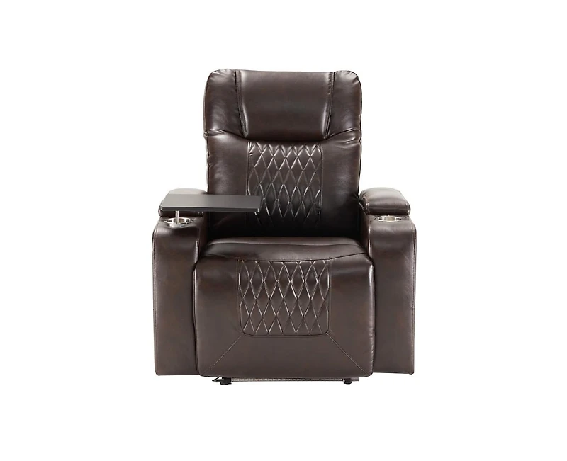 sumyeg 360°Swivel Power Motion Recliner with Usb Charging Port Hidden Arm Storage and 2 Cup Holders