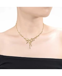 14k Gold Plated Sticks Contemporary Statement Necklace