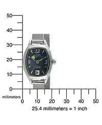 Peugeot Women's Blue Dial Sun Moon Watch 30x20mm Calendar Mesh Bracelet