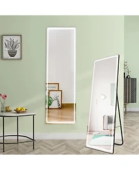 Vlsrka Led Full-Length Mirror with Stand, Suitable for Outfit Checks.