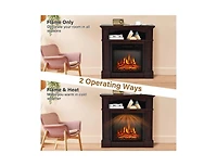 Sugift 18 Inch 1400W Electric Tv Stand Fireplace with Shelf