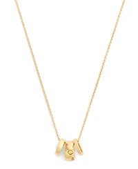 Coach Faux Stone Signature C Braided Rondelle Pendant Necklace