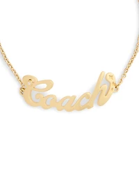 Coach Faux Stone Signature Name Plate Bracelet