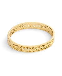 Coach Gold Signature Quilted Cut Out Bangle Bracelet