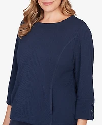 Ruby Rd. Plus Abstract Textured Pucker Knit Boxy Top