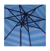 Safavieh Maui Single Scallop Striped 9Ft Crank Push Button Tilt Umbrella