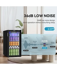 Euhomy 17.5" Single Zone 126 Cans 3.2 Cu.Ft. Beverage Cooler